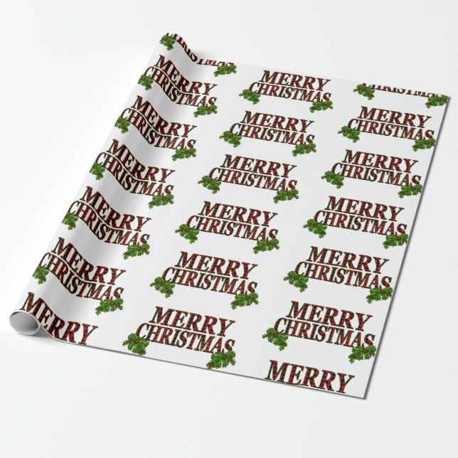 Papier Cadeau Joyeux Noël classique (Déroulé)