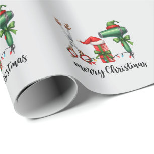 Papier Cadeau Joyeux Noël Coiffeur Fête Styliste Noël
