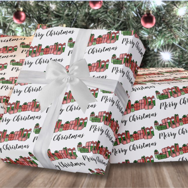 Papier Cadeau Joyeux Noël Coloré Mignon (Cute Colorful Merry Christmas Wrapping Paper )