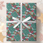 Papier Cadeau Joyeux Noël de Botanical<br><div class="desc">This Christmas wrapping paper fea moderne pattern design with HAPPY HOLY DAYS</div>