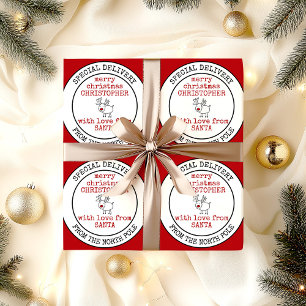 Papier Cadeau Joyeux Noël de North Pôle Custom Père Noël