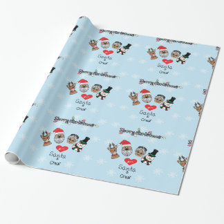 Papier Cadeau Joyeux Noël de Père Noël et ses amis