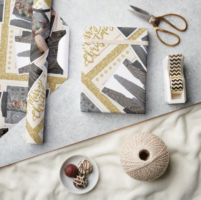Papier Cadeau Joyeux Noël depuis le Rockefeller Plaza à New York (Artisanat)