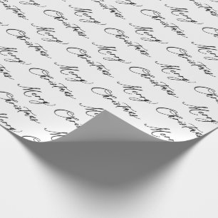 Papier Cadeau Joyeux Noël écriture manuscrite minimaliste