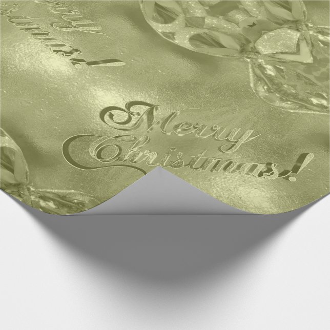 Papier Cadeau Joyeux Noël Élégant Script Vert (Coin)