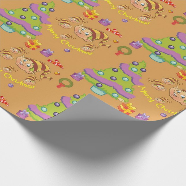 Papier Cadeau Joyeux Noël Elfes (Coin)