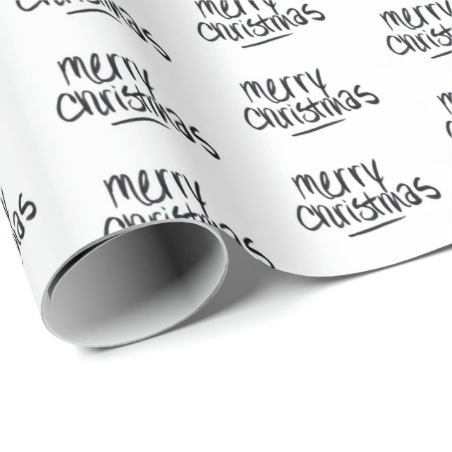 Papier Cadeau Joyeux Noël en noir (Coin rond)
