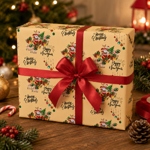 Papier cadeau Joyeux Noël et Bonne Année