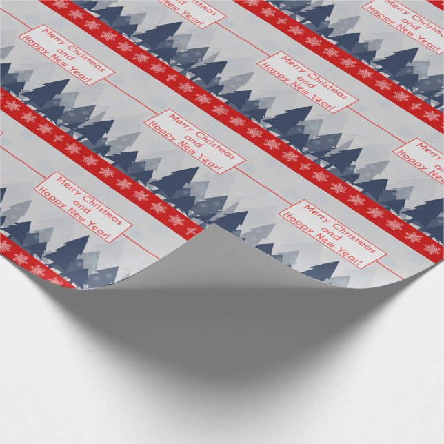 Papier Cadeau Joyeux Noël et Bonne Année (Coin)