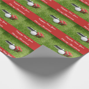 Papier Cadeau Joyeux Noël et bonne année de golf