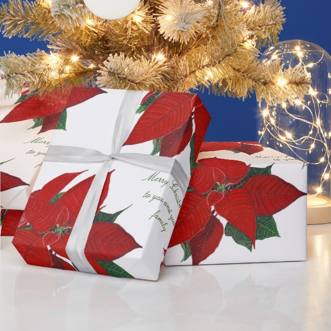 Papier Cadeau Joyeux Noël Famille Papier à enveloppement Floral (Vacances)