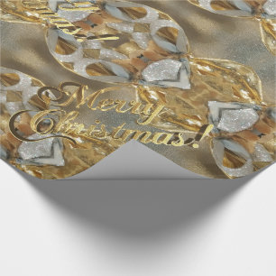 Papier Cadeau Joyeux Noël Faux Gold Foil Script Élégant Chic