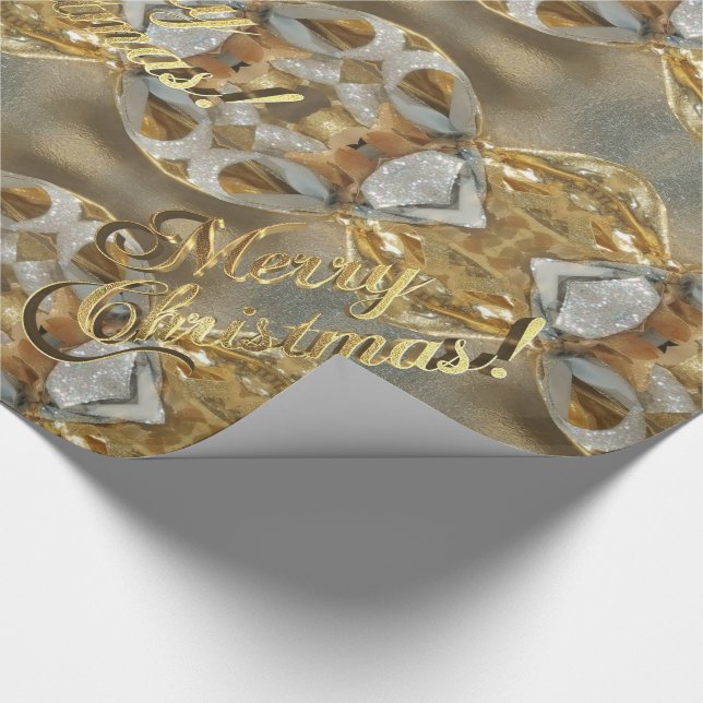 Papier Cadeau Joyeux Noël Faux Gold Foil Script Élégant Chic (Coin)