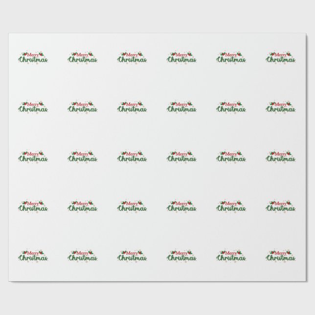 Papier Cadeau Joyeux Noël Festif (Plat)