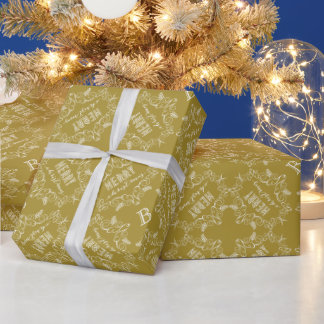 Papier Cadeau Joyeux Noël Folio Art Déco Monogram Holiday