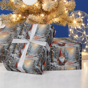 Papier Cadeau Joyeux Noël Forest Gnome