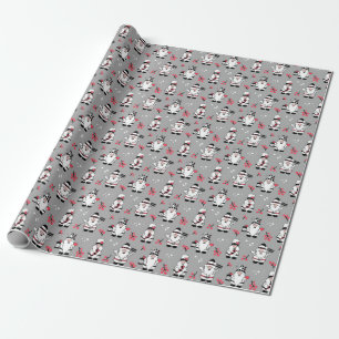 Papier Cadeau JOYEUX NOËL   Gnomes Holly d'hiver