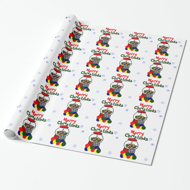 Papier Cadeau Joyeux Noël Gumballs (Déroulé)