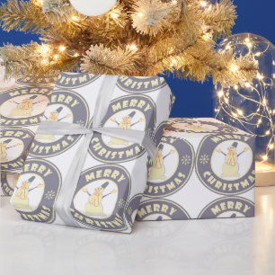 Papier Cadeau Joyeux Noël heureux bonhomme de neige célèbre styl