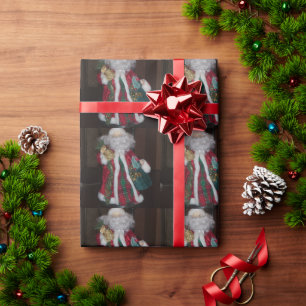Papier Cadeau Joyeux Noël Impression d'art de Père Noël Coloré