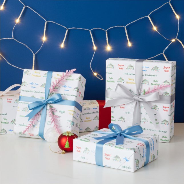 Papier Cadeau Joyeux Noël international personnalisable (Créateur téléchargé)