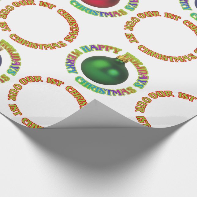 Papier Cadeau Joyeux Noël Joyeuses Joyeuses Vacances Nos Premier (Coin)