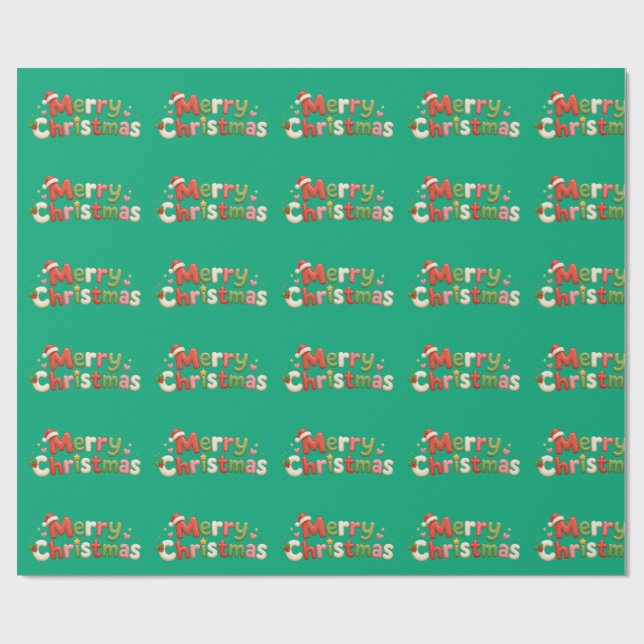 Papier Cadeau Joyeux Noël Kawaii (Plat)