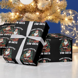Papier Cadeau Joyeux Noël les gars Père Noël