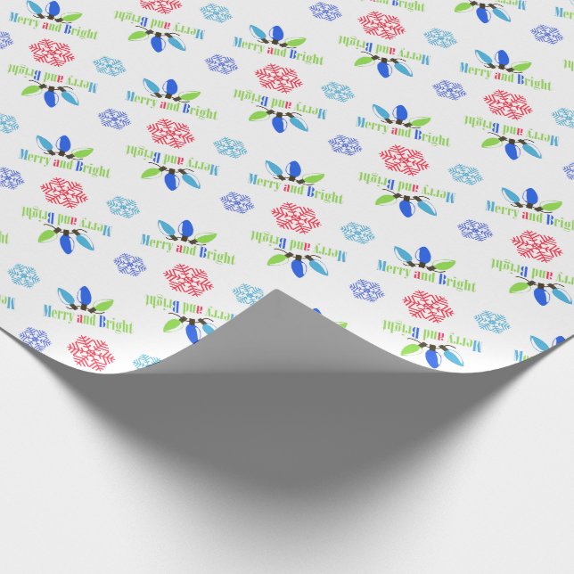Papier Cadeau Joyeux Noël lumineux  (Coin)