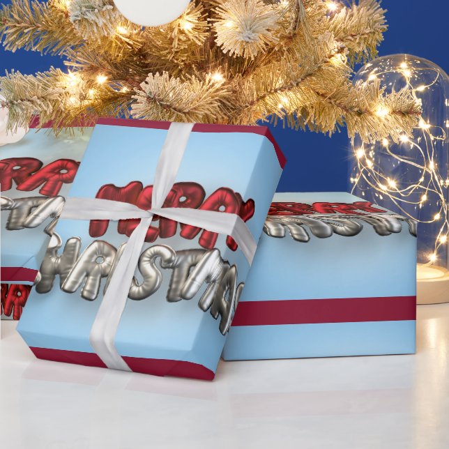 Papier Cadeau Joyeux Noël Mylar Ballons Lettres (Vacances)