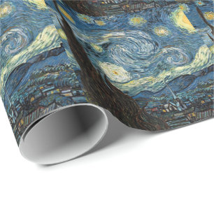 Papier Cadeau Joyeux Noël Nuit étoilée par Vincent van Gogh.