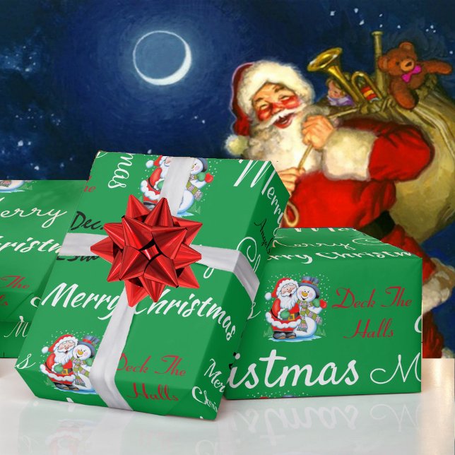 Papier Cadeau Joyeux Noël ou do-it-yourself Joyeuses Vacances Ve (Créateur téléchargé)