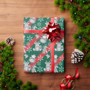 Papier Cadeau Joyeux Noël Père Noël Sucre de canne Reindeer