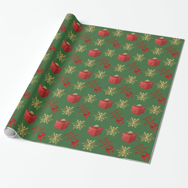 Papier Cadeau Joyeux Noël personnalisé (Déroulé)