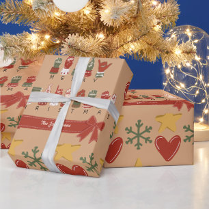 Papier Cadeau Joyeux Noël personnalisé en ASL avec une touche co