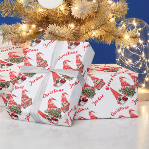 Papier Cadeau Joyeux Noël personnalisé mignonne Gnomes vacances