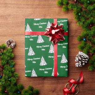 Papier Cadeau Joyeux Noël personnalisé Nom mignon Personnalisé