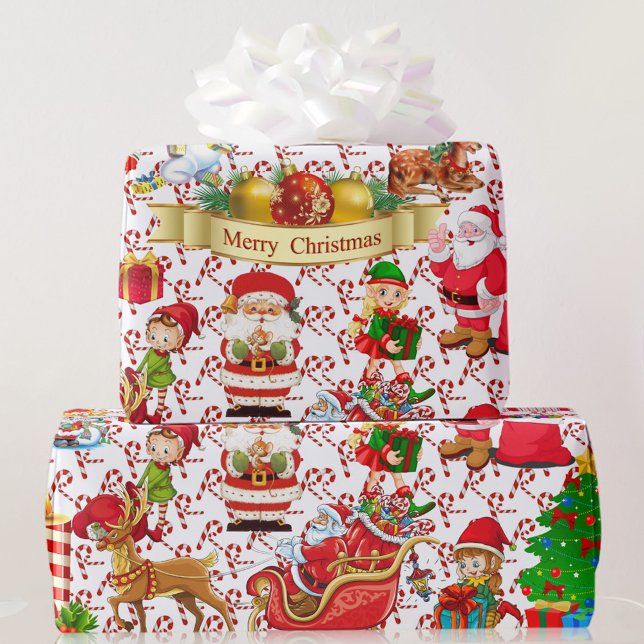 Papier Cadeau Joyeux Noël Petit peu de tout Jolly Wra (Créateur téléchargé)