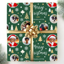 Joyeux Noël Photo personnalisée festive verte