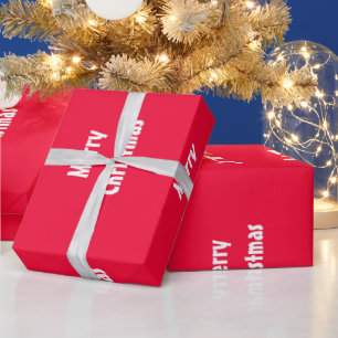 Papier Cadeau Joyeux Noël Rouge Blanc rayé Modèle