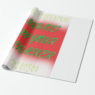 Papier Cadeau Joyeux Noël rouge blanc vert avec texte