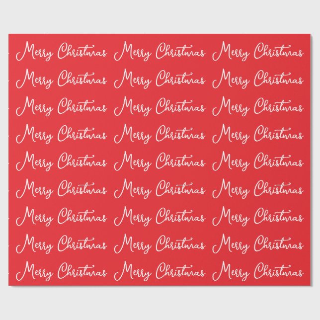Papier Cadeau Joyeux Noël Saisonnière Fête Periode Écriture  (Plat)