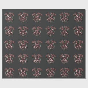Papier Cadeau Joyeux Noël Satan Krampus Xmas Diable Bonbons