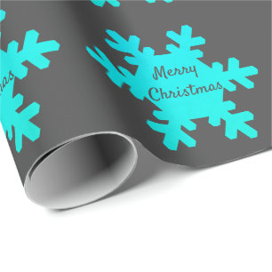 Papier Cadeau Joyeux Noël Snowflake Motifs gris bleu gris gris