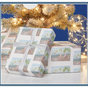 Papier Cadeau Joyeux Noël sur la plage