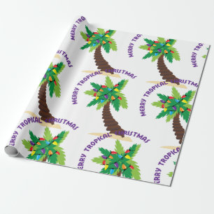Papier Cadeau Joyeux Noël tropical