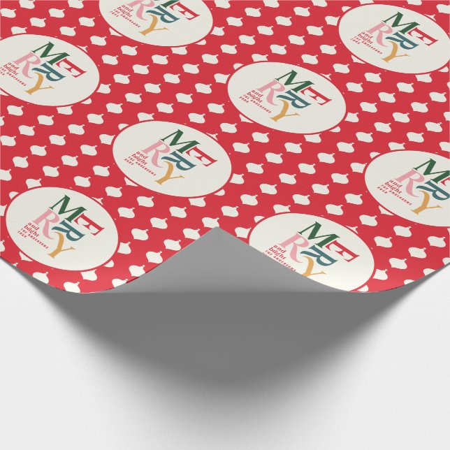 Papier Cadeau Joyeux Noël vintage et lumineux (Coin)