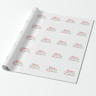 Papier Cadeau joyeux noël vœux ajouter nom de famille texte phot