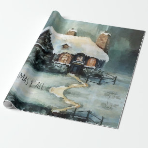 Papier Cadeau Joyeux Noël Y'All merveilleuse nuit d'hiver