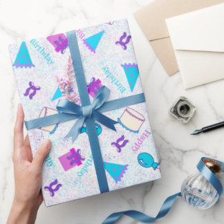 Papier Cadeau Joyeux papier d'enveloppement d'anniversaire